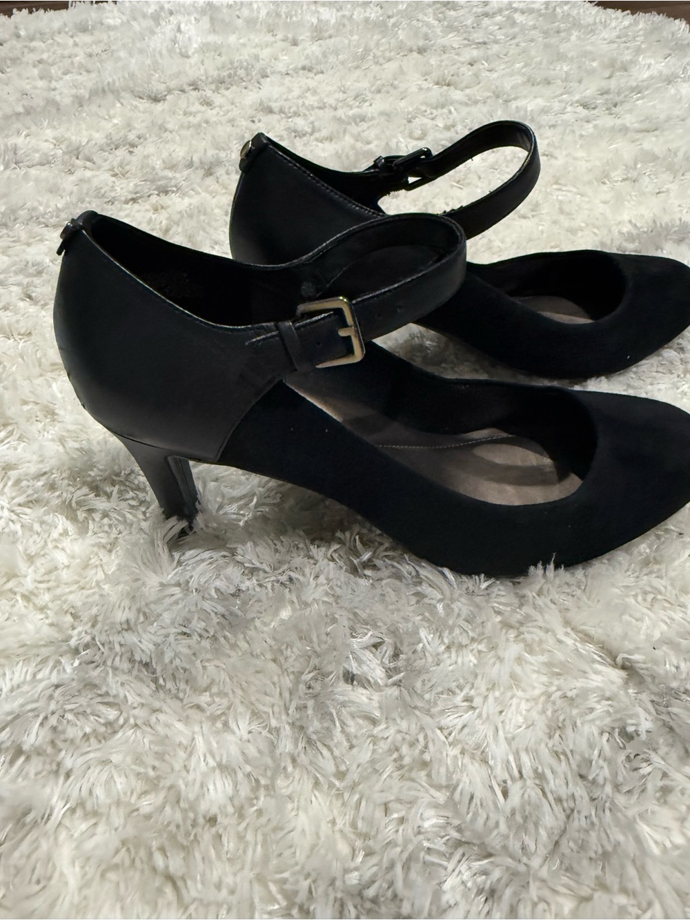 Easy Spirit Black Mary Jane Strap Heels